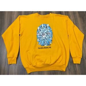 VTG Hanes Larry Taugher Jon Q Wright Carolina Beach dolphin graphic sweatshirt